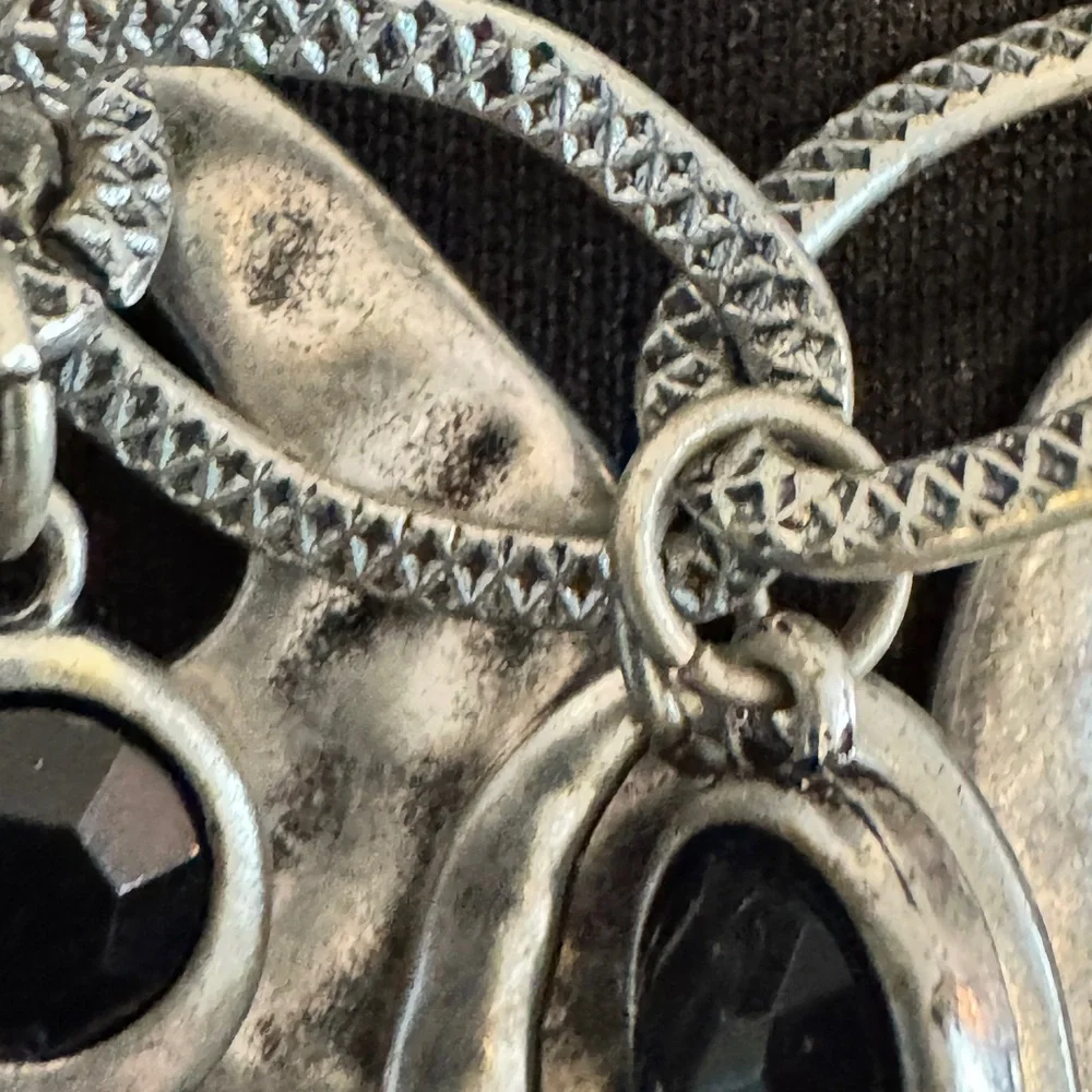 Silver and Black Chunky Necklace